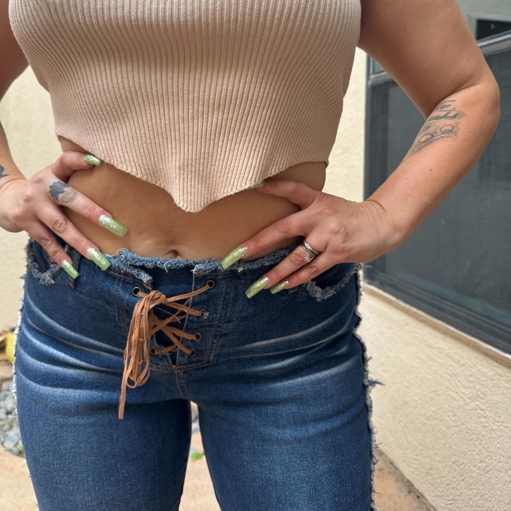 Lace up Y2K jeans